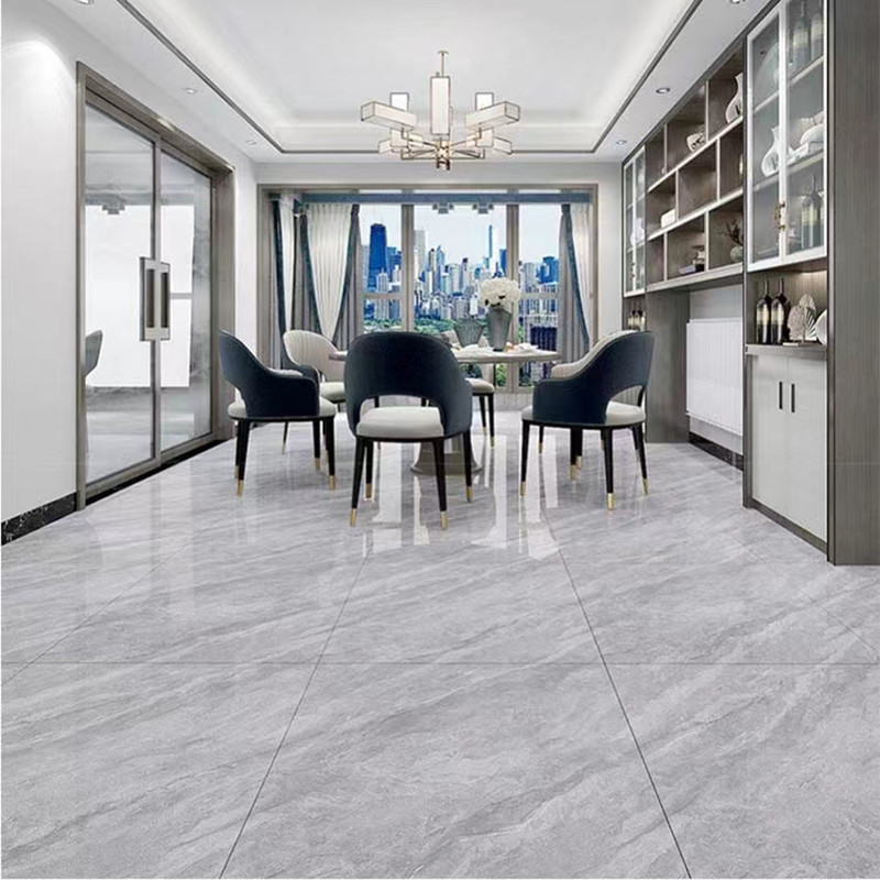 Elevação de Gray Marble Polished Porcelain Tile lustrosa para a cozinha interior da sala de visitas