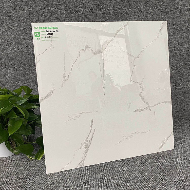 De mármore branco vitrificado telha a porcelana de pavimentação cerâmica telha 600X600 para o assoalho e a parede