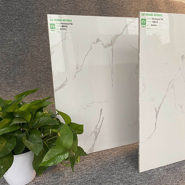 De mármore branco vitrificado telha a porcelana de pavimentação cerâmica telha 600X600 para o assoalho e a parede