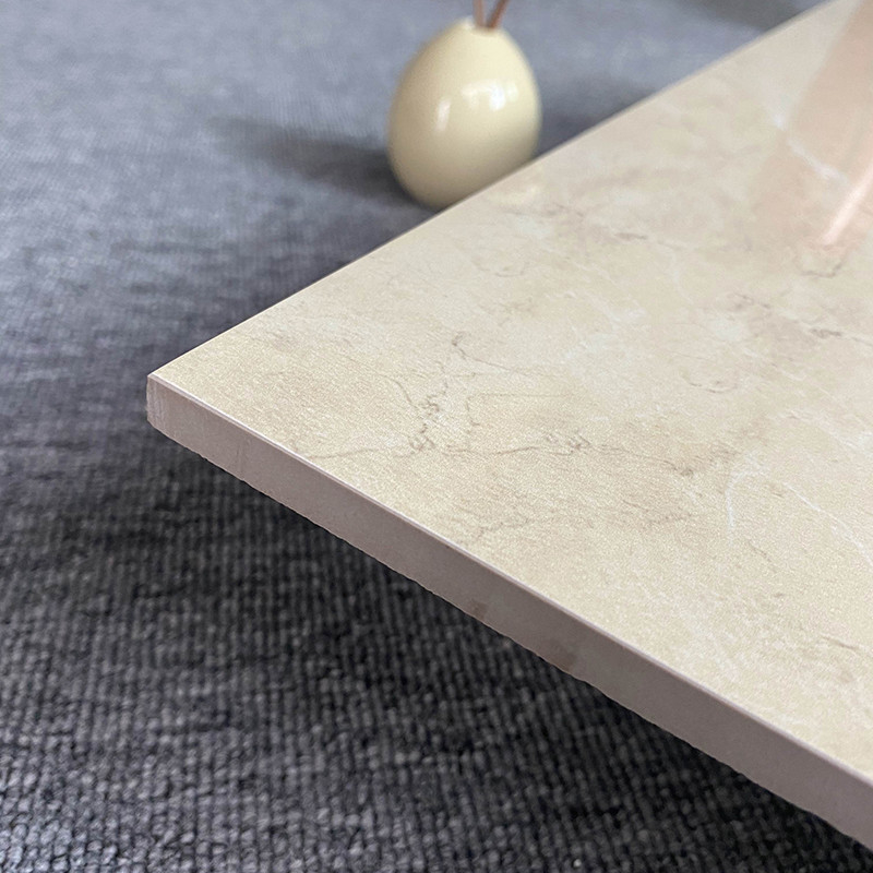 Azulejos de piso de porcelana com acabamento em mármore brilhante amarelo claro para interiores