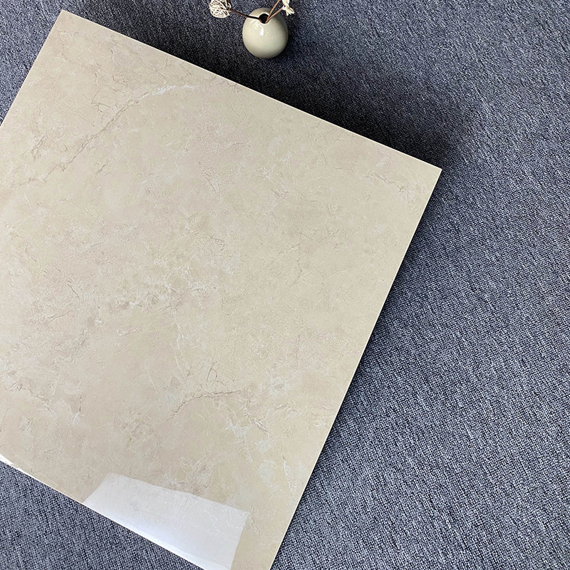 Azulejos de piso de porcelana com acabamento em mármore brilhante amarelo claro para interiores