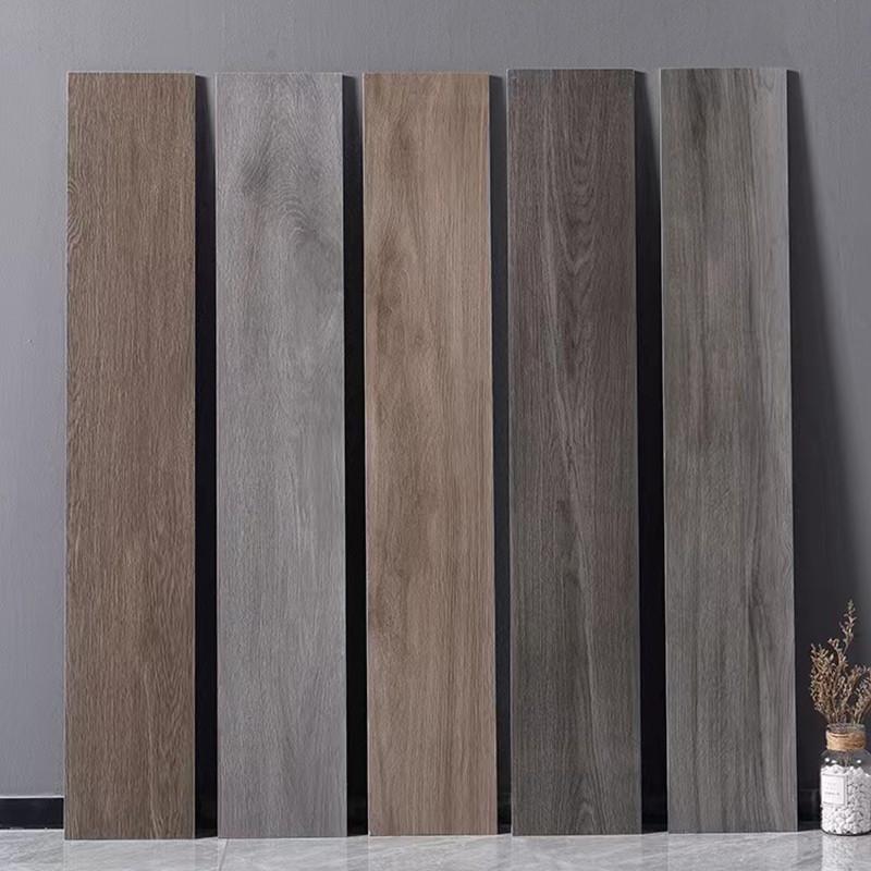 Matt Wood Grain Porcelain Tile vitrificado 200x1200mm Brown Grey Indoor Wooden Look Antique