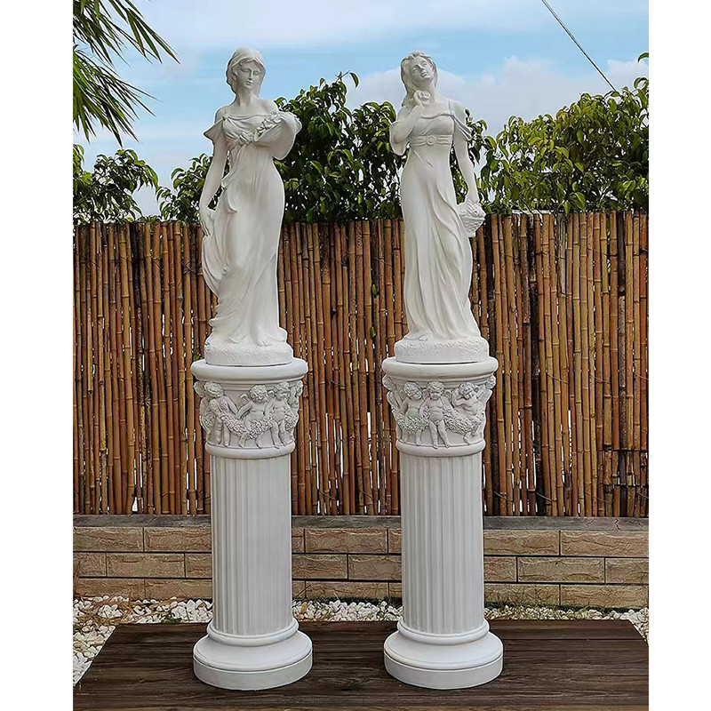 Vida exterior da senhora Marble Stone Sculpture da decoração do jardim - tamanho