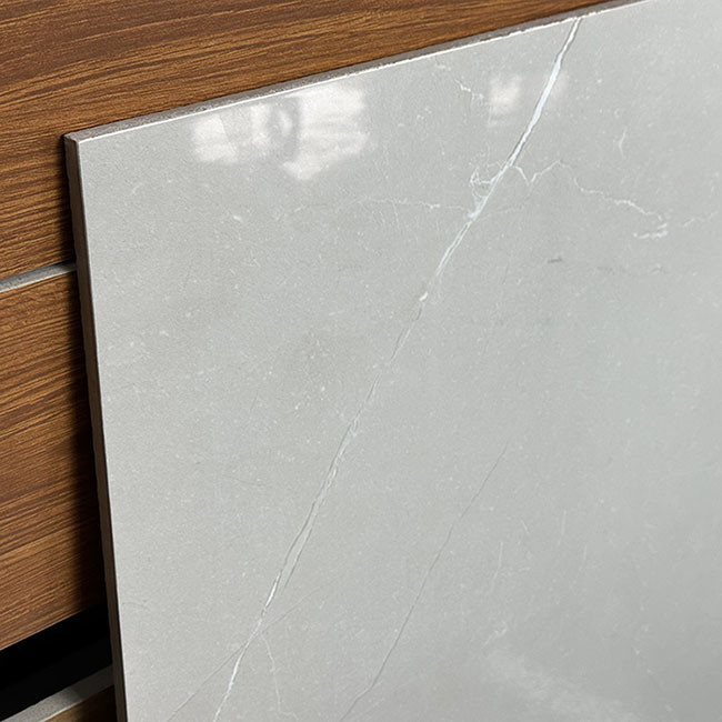 Telhas de assoalho lustrosas altas da porcelana de Gray Nature Texture Glazed Polished 600*600mm