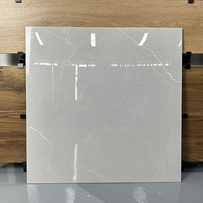 Telhas de assoalho lustrosas altas da porcelana de Gray Nature Texture Glazed Polished 600*600mm