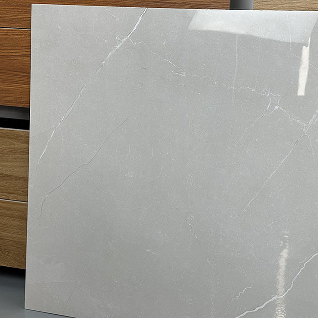 Telhas de assoalho lustrosas altas da porcelana de Gray Nature Texture Glazed Polished 600*600mm