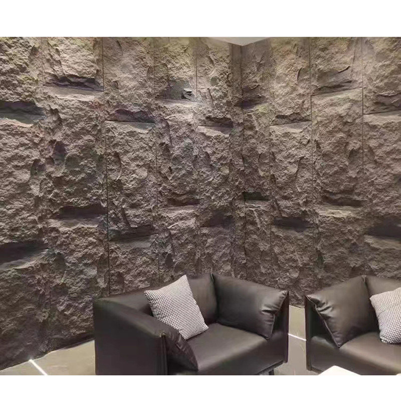 O falso do plutônio cultiva os painéis de pedra do revestimento exterior interno artificial da parede 3D do poliuretano