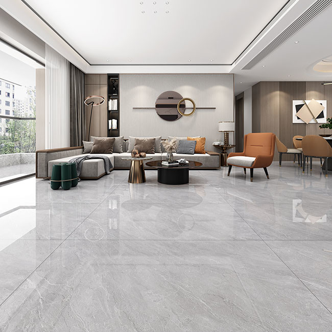 Lustroso alto vitrificado telha telhas de Gray Color Natural Texture Porcelain 600*1200mm