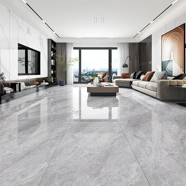 Lustroso alto vitrificado telha telhas de Gray Color Natural Texture Porcelain 600*1200mm
