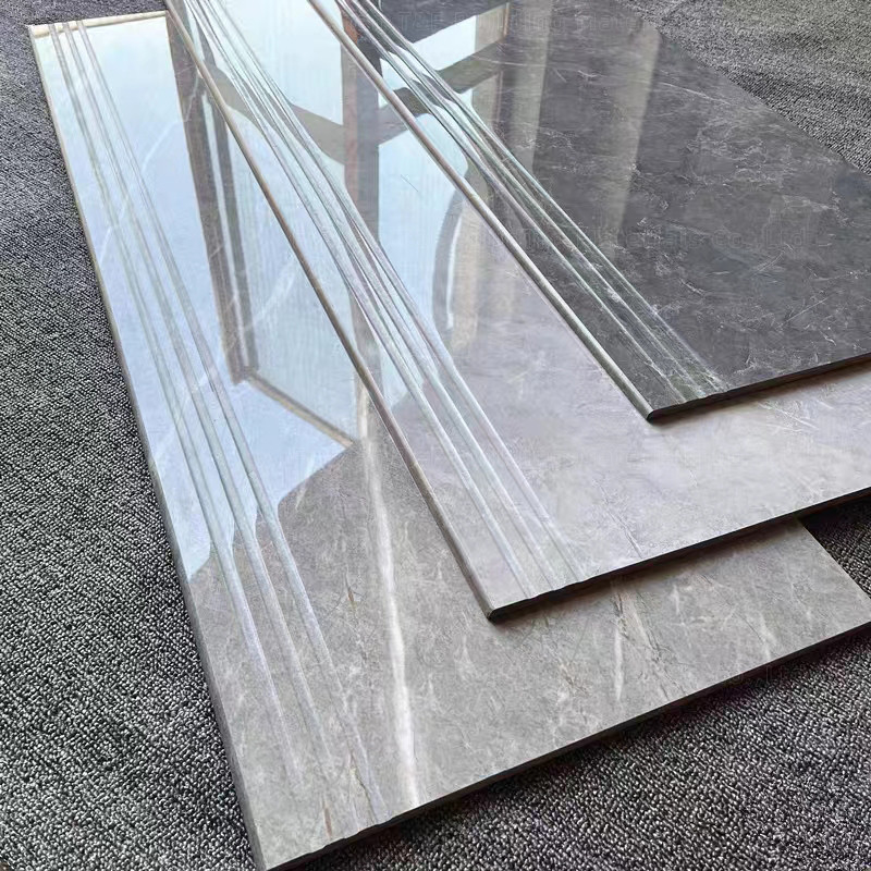 a porcelana de mármore do olhar de 1200*470mm telha corpo completo telhas vitrificadas lustradas da etapa da escada do assoalho