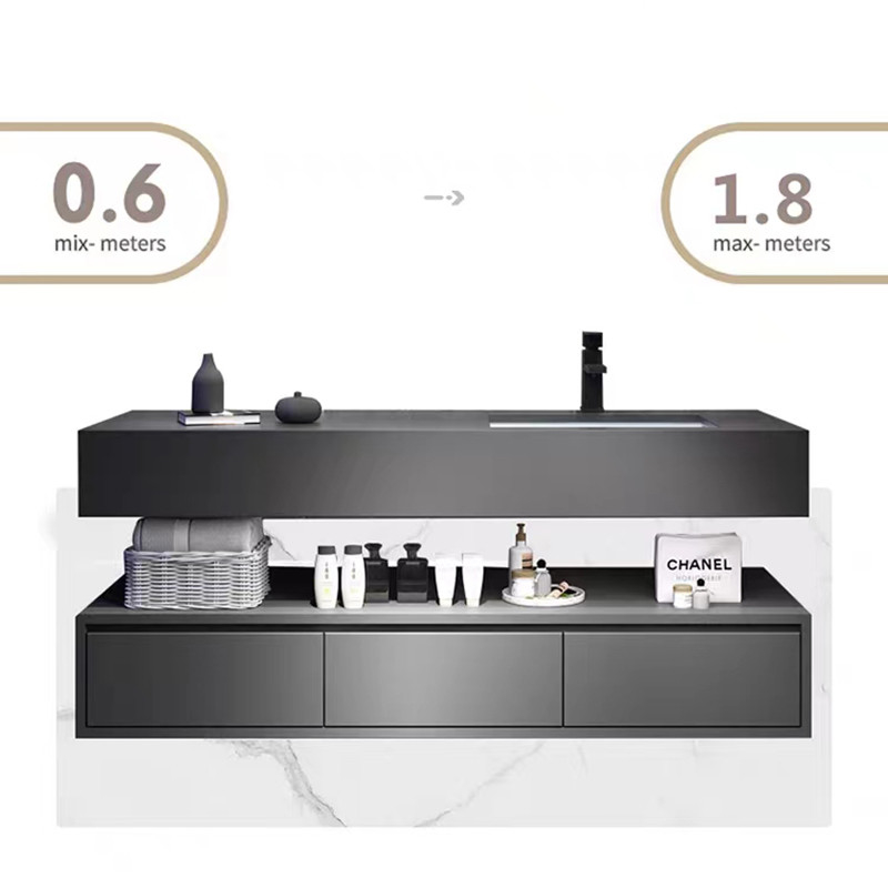 unidades da vaidade do banheiro de 60cm com dissipador e a parede lateral Hung Waterproof Bathroom Cabinet Set do armário