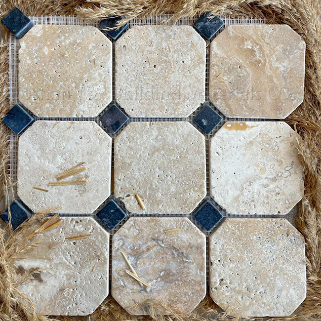 300X300mm azulejos do chão antiderrapante pedra caverna natural mosaico pedra de clem hotel do antigo octógono