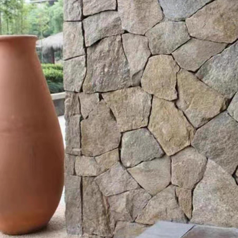 Pedras de mármore natural 3D Random Slate enferrujado em malha Flagstone Pavimentadores de jardim exterior Pavimentadores de parede