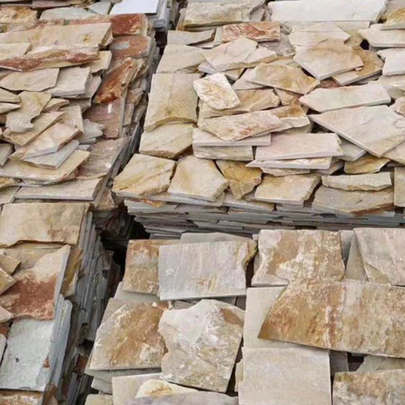 Pedras de mármore natural 3D Random Slate enferrujado em malha Flagstone Pavimentadores de jardim exterior Pavimentadores de parede