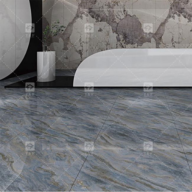 Luxo Full Body Marble High Brilhante Porcelana vidrado azulejos para sala de estar