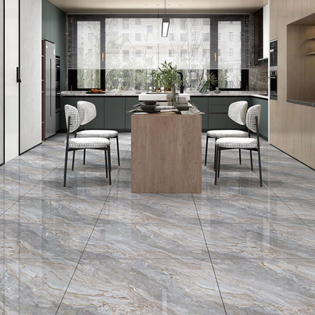 Luxo Full Body Marble High Brilhante Porcelana vidrado azulejos para sala de estar