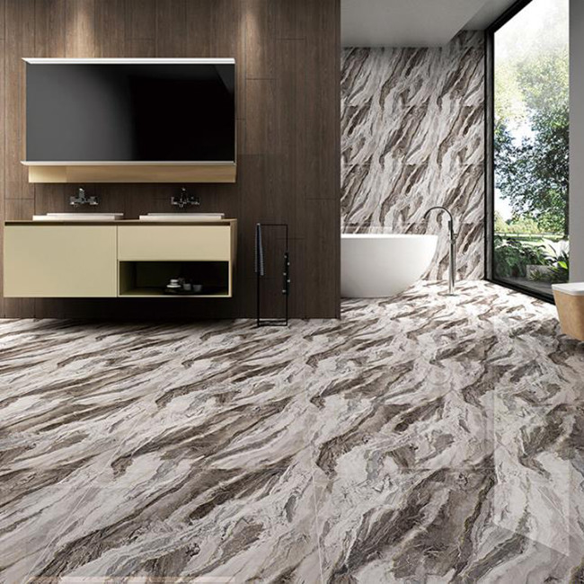 Luxo Full Body Marble High Brilhante Porcelana vidrado azulejos para sala de estar