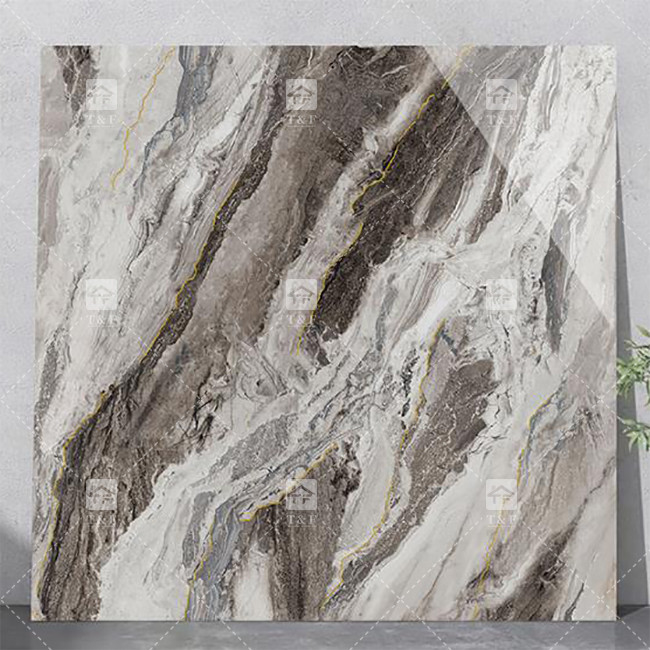Luxo Full Body Marble High Brilhante Porcelana vidrado azulejos para sala de estar
