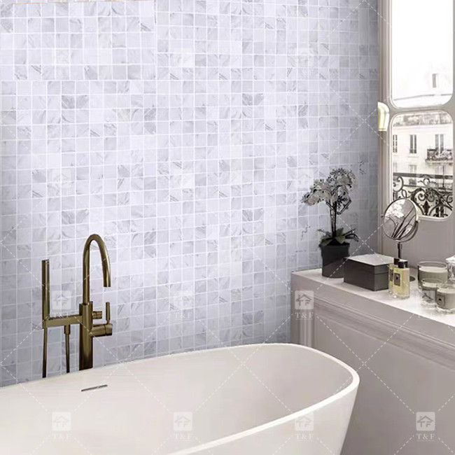 Classic Carrara Natural Marmore Stone mosaico porcelana azulejos para o chão e parede