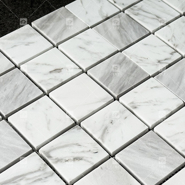 Classic Carrara Natural Marmore Stone mosaico porcelana azulejos para o chão e parede