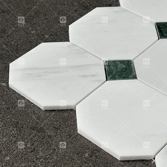 Classic Carrara Natural Marmore Stone mosaico porcelana azulejos para o chão e parede
