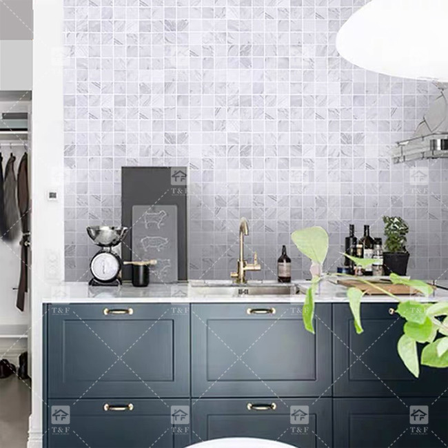 Classic Carrara Natural Marmore Stone mosaico porcelana azulejos para o chão e parede