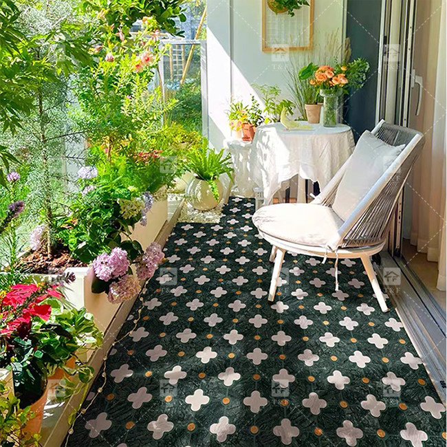 Padrão de flores de jato de água Pedra de mármore mosaico azulejos de banheiro para decoração residencial