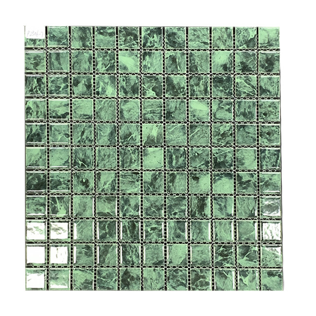 Chapas de mosaico de pedra de mármore de cor verde para piso e parede do banheiro