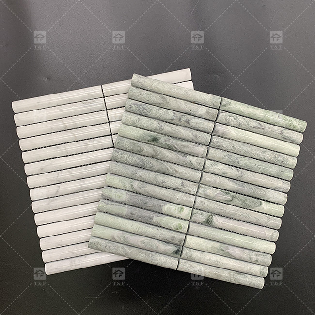 Padrão de mármore 3D Arco longa faixa mosaico piso telha de parede para TV fundo cozinha backsplash