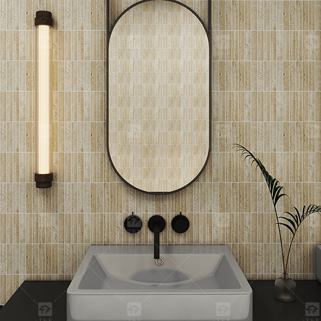 Padrão de mármore 3D Arco longa faixa mosaico piso telha de parede para TV fundo cozinha backsplash