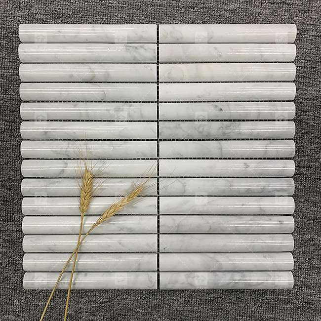Padrão de mármore 3D Arco longa faixa mosaico piso telha de parede para TV fundo cozinha backsplash