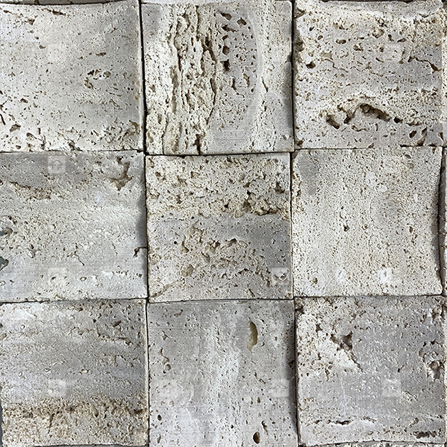 Marmoreiro Natural Beige Travertine Mosaico Tela de Parede de Piso Concavo Fundo Tela de Cultura de Parede