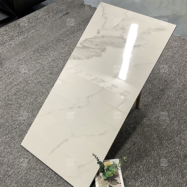 600x1200mm Carrara Branco Brilhante Alto Lustrado Vidrado Chapa Para Piso Marmorizado Chapas de Porcelana
