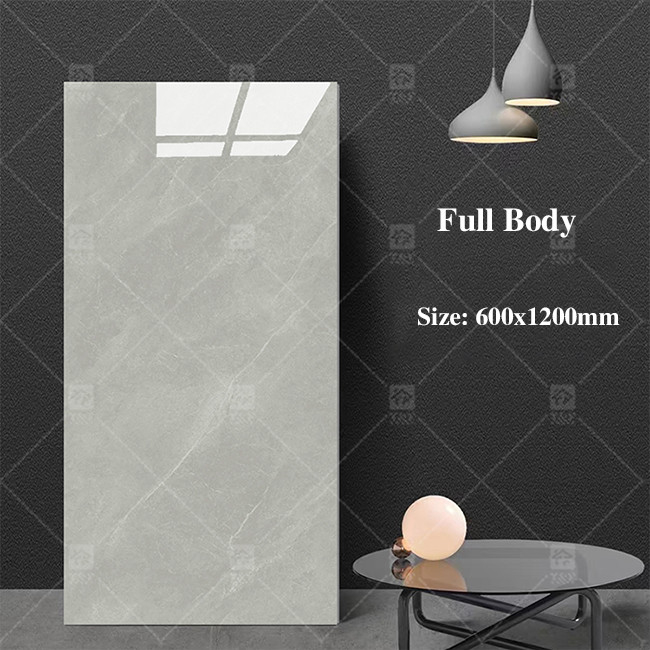 Moderna grande vidrado porcelana azulejos cinza mármore para o interior parede quadrada forma