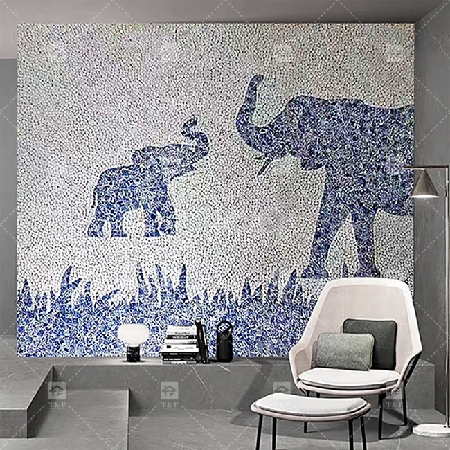 Mosaico mosaico pintura arte mural restaurante sala de estar decoração de parede interior mosaico mural