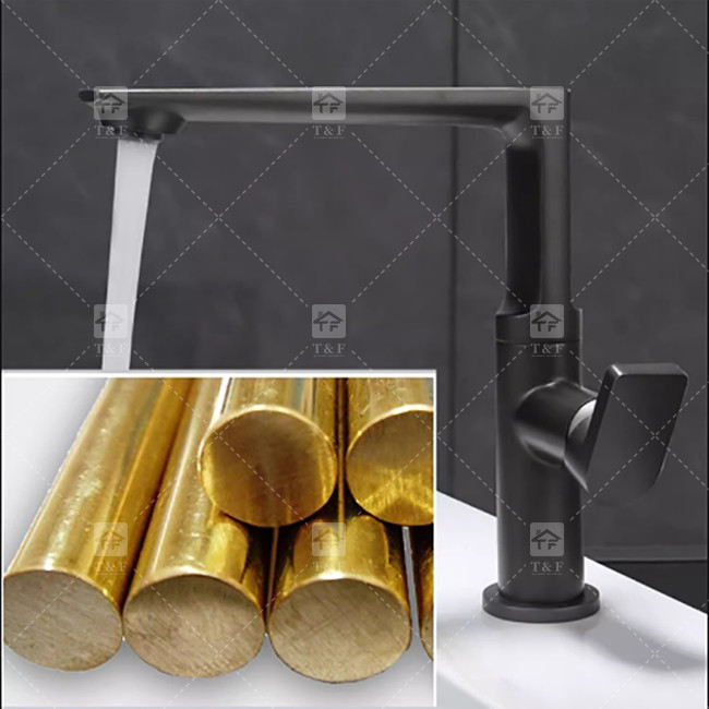 Banheira de banheira de ouro escovado cobre quente e frio lavagem de mãos e rosto xampu preto banheira de banheira de mesa rotativa