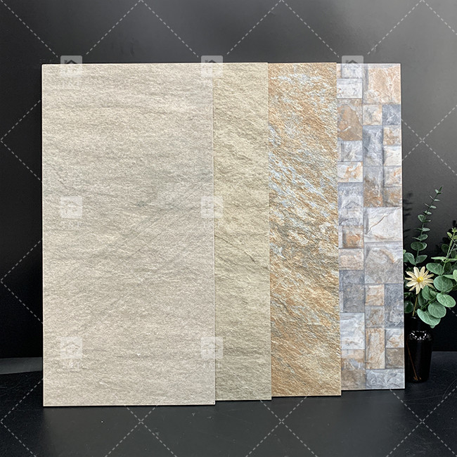300x600mm Chapas cerâmicas 3D foscas Decoração de parede exterior Chapas de porcelana para parede