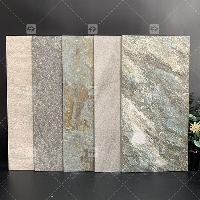 300x600mm Chapas cerâmicas 3D foscas Decoração de parede exterior Chapas de porcelana para parede